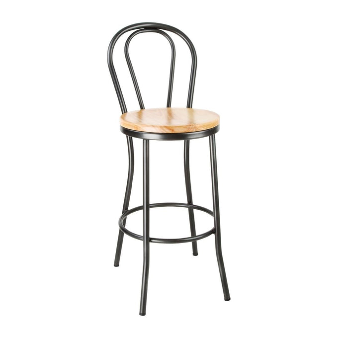 Tabouret haut Clarisse gris métal - L 430 x P 505 x H 1110 mm - Bolero
