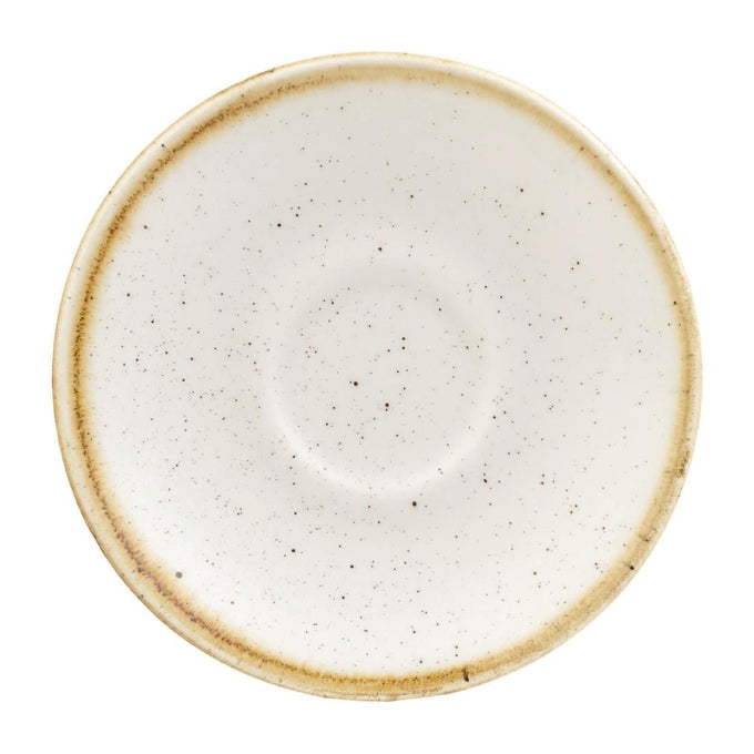 Soucoupes pour tasses à espresso Stonecast Barley White 118 mm (lot de 12) - Churchill