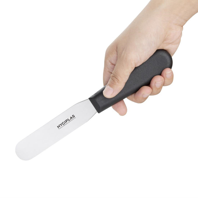 Couteau spatule à lame droite noir 100 mm - Hygiplas