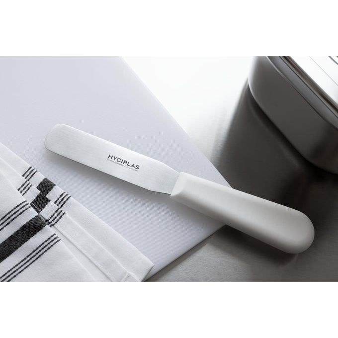 Couteau spatule droit blanc 100 mm - Hygiplas