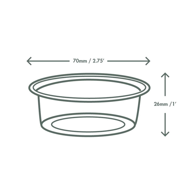Pots à sauce 57 ml (lot de 2000) - Vegware