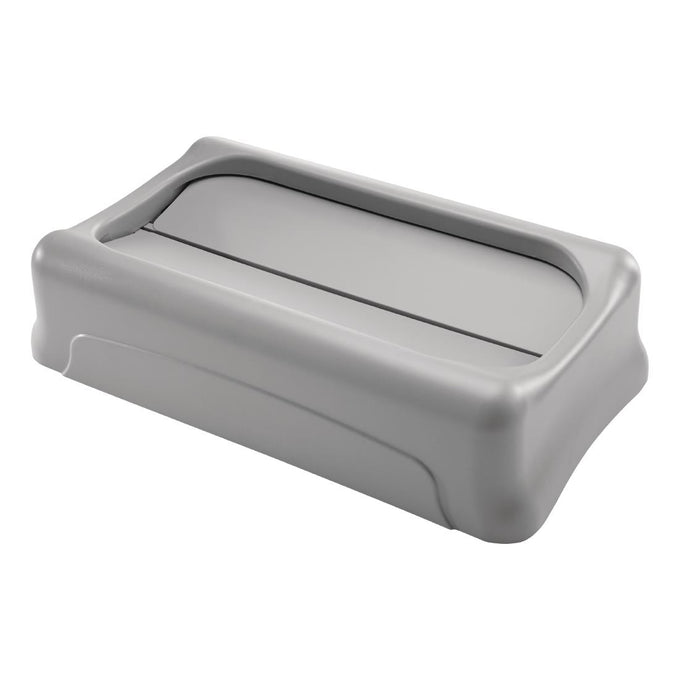 Couvercle basculant gris pour déchets divers Rubbermaid - Slim Jim