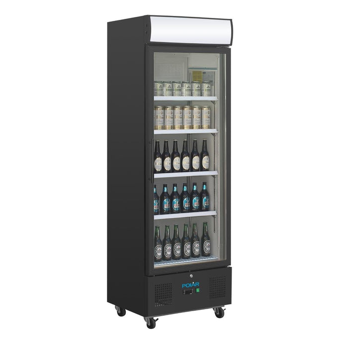 Vitrine réfrigérée positive avec caisson lumineux Série G noire 368 L - Polar
