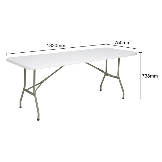 Table pliante rectangulaire blanche 1,8m - Bolero