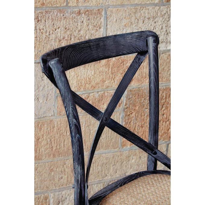 Chaises en bois patiné avec dossier croisé noires (lot de 2) - Bolero
