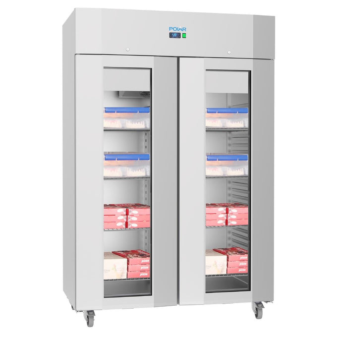 Vitrine réfrigérée négative double porte économe en énergie Série U - 1400 L - Polar