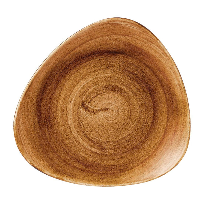 Assiettes triangulaires Stonecast Patina Lotus Vintage Copper 254 mm (lot de 12) - Churchill
