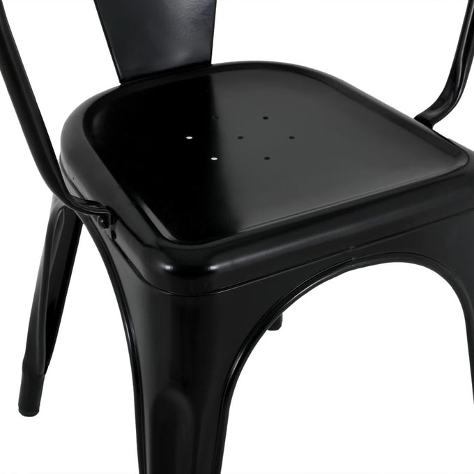 Fauteuils Bistro Curve noirs (lot de 4) - Bolero