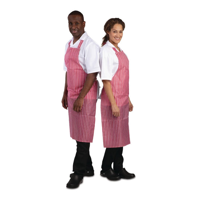 Tablier bavette déperlant rouge et blanc - Whites Chefs Clothing