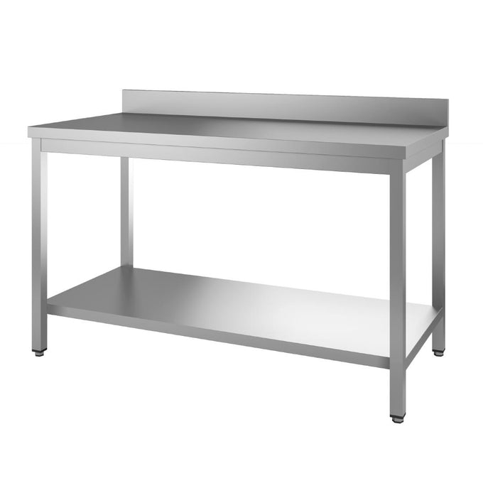 Table de préparation inox 304 avec étagère basse et dosseret 89 × 70 × 70 cm - Gastro M