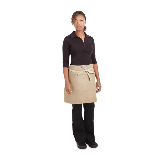 Tablier serveur court Austin Denim beige - Chef Works