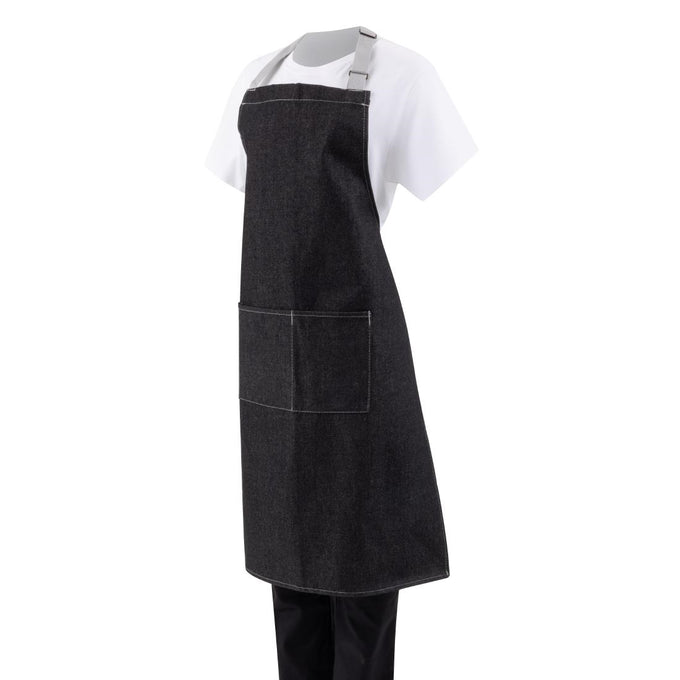 Tablier bavette denim noir - Southside