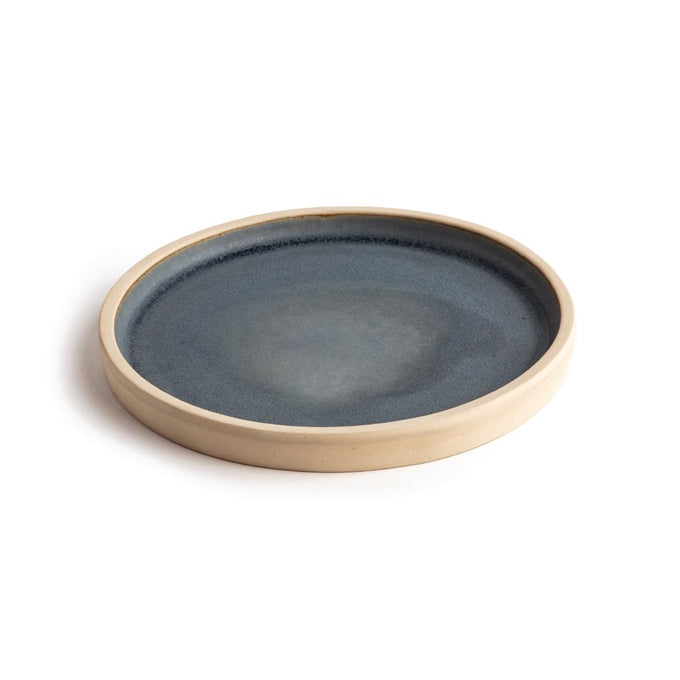 Assiettes plates bord droit granit bleu Canvas 180 mm (lot de 6) - Olympia