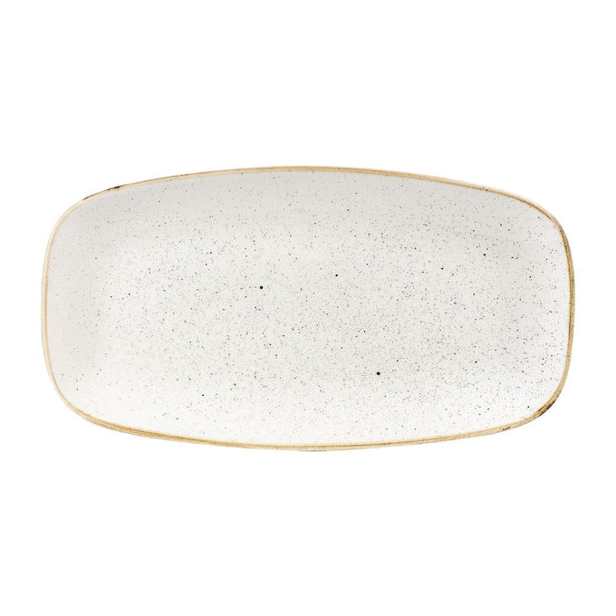 Assiettes oblongues Stonecast Barley White 189 × 355 mm (lot de 6) - Churchill