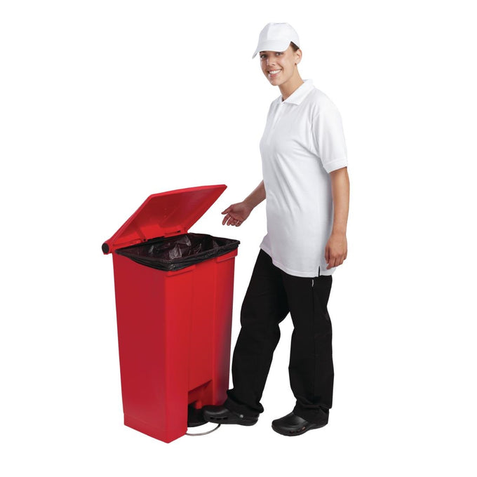 Conteneur à pédale rouge 87 L - Rubbermaid
