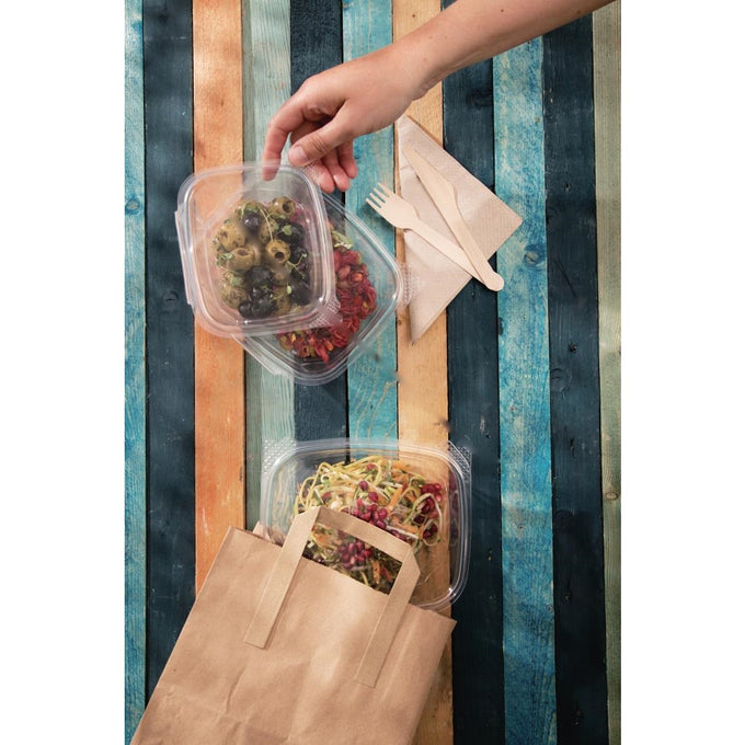 Petits sacs en papier marron à poignées plates Recyclables (lot de 250) - Fiesta Recyclable