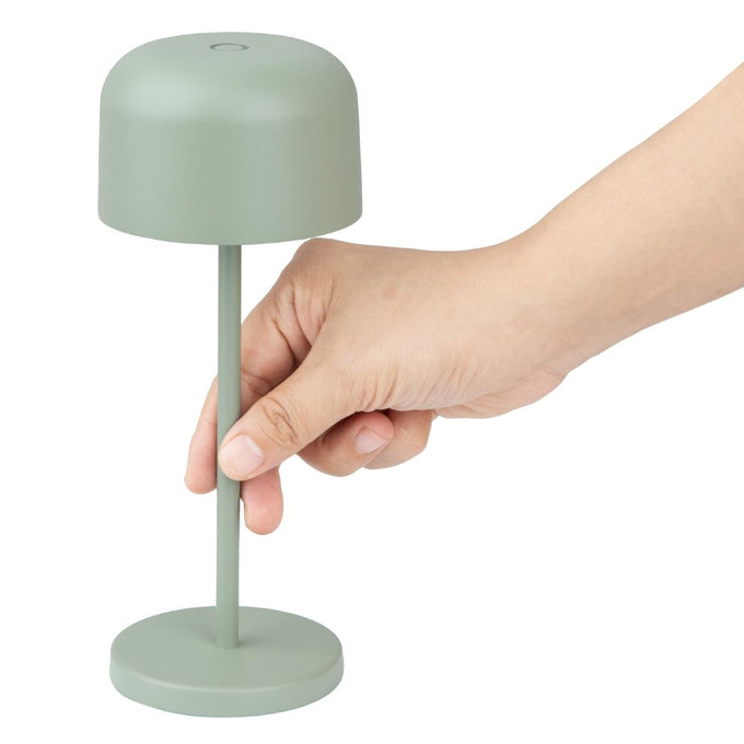 Lampe de table avec abat-jour rond Lucca verte 200 mm - Olympia