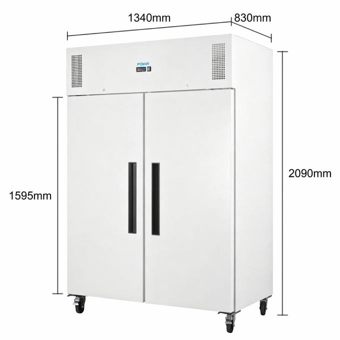 Armoire réfrigérée positive blanche série G 2 portes 1 152 L - Polar