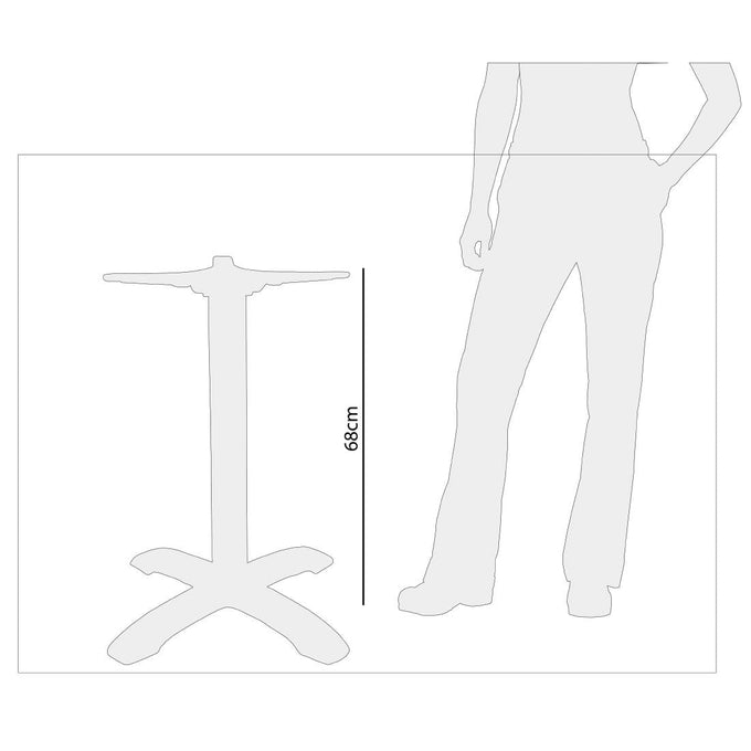 Pied de table à plateau basculant aluminium - L 618 x P 618 x H 680 mm - Bolero