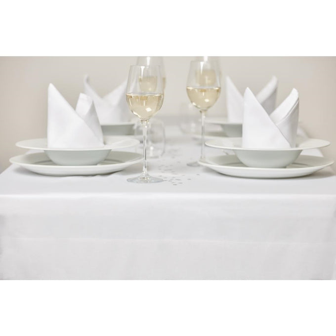 Nappe blanche bande de satin 1780 × 1780 mm - Mitre Luxury