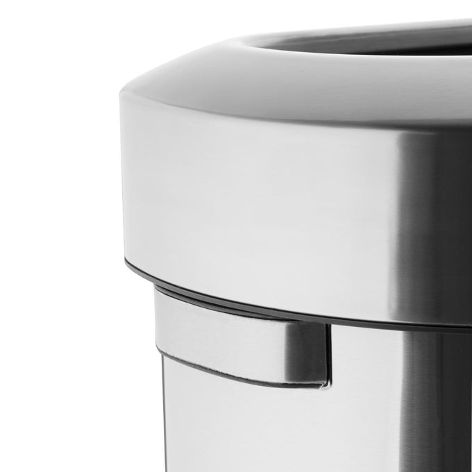 Poubelle en D en acier brossé avec couvercle ouvert 86 L - Bolero