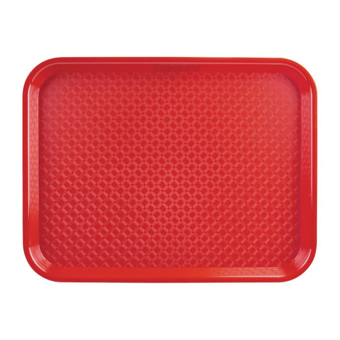 Plateau fast food en plastique Kristallon rouge 275 × 353 mm - Olympia