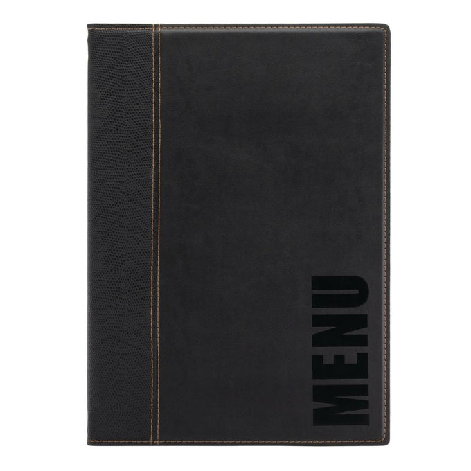 Protège-menus contemporain A4 noir - Securit