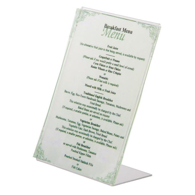 Protège-menus incliné en acrylique A5 - Olympia