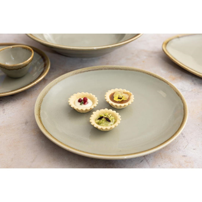 Assiettes plates rondes Kiln mousse 230 mm (lot de 6) - Olympia