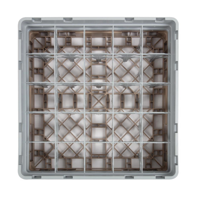 Casier à verres 25 compartiments Camrack beige hauteur max 133 mm - Cambro