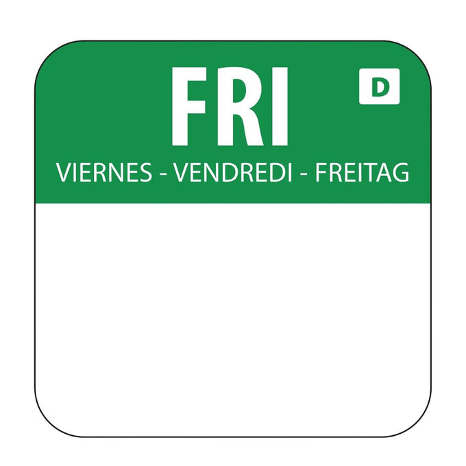 Étiquettes solubles pour aliments vendredi (lot de 1000) - Hygiplas