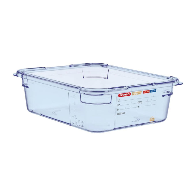 Boîte hermétique bleue en ABS sans BPA GN1/2 100 mm - Araven