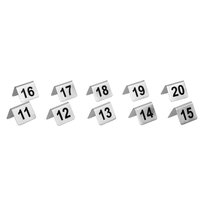 Lot de numéros de table en acier inoxydable 11-20 (lot de 10) - Olympia