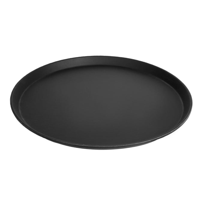 Plateau de service rond fibre de verre antidérapant Camtread noir 40,5 cm - Cambro