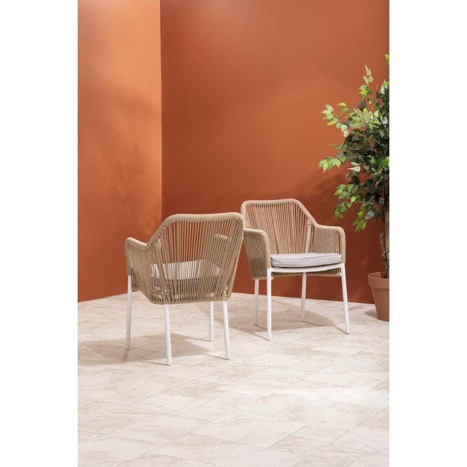 Fauteuils d'extérieur en rotin PE tressé Bay miel (lot de 2) - Bolero