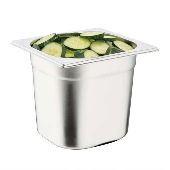 Ensemble inox 6 GN 1/6 avec couvercles (2 entretoises 325 × 25 mm) - Vogue