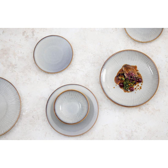 Assiettes Plates Drift Gris Uni 230 mm (lot de 6) - Olympia