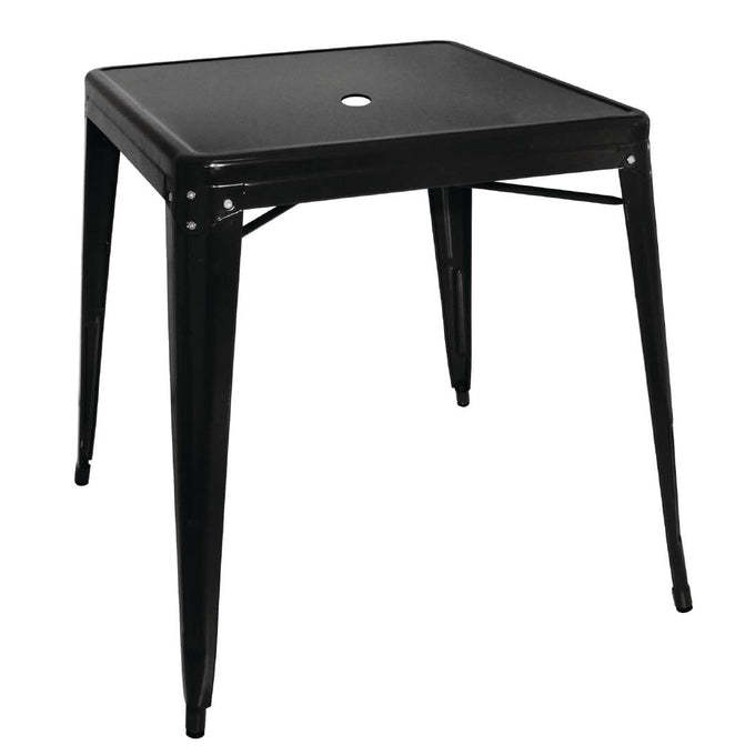Table carrée en acier noir Bistro 668 mm - Bolero