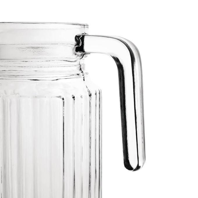 Pichet rainuré en verre (lot de 6) - Olympia