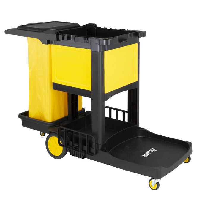 Chariot de nettoyage avec armoire verrouillable noir - Jantex
