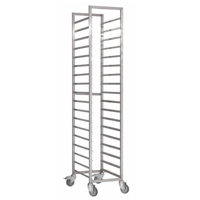 Chariot à glissières inox 650(P) x 460(L) x 1800 (H) mm 18 niveaux - Gastro M