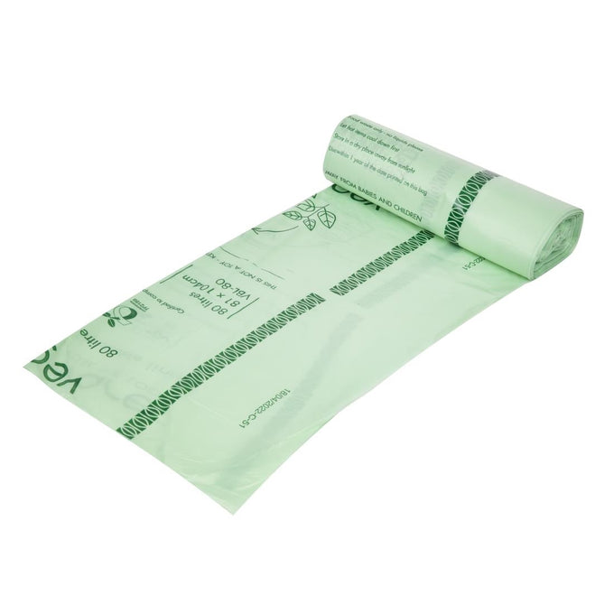 Sacs poubelle compostables Biobag 80 L (lot de 240) - Vegware