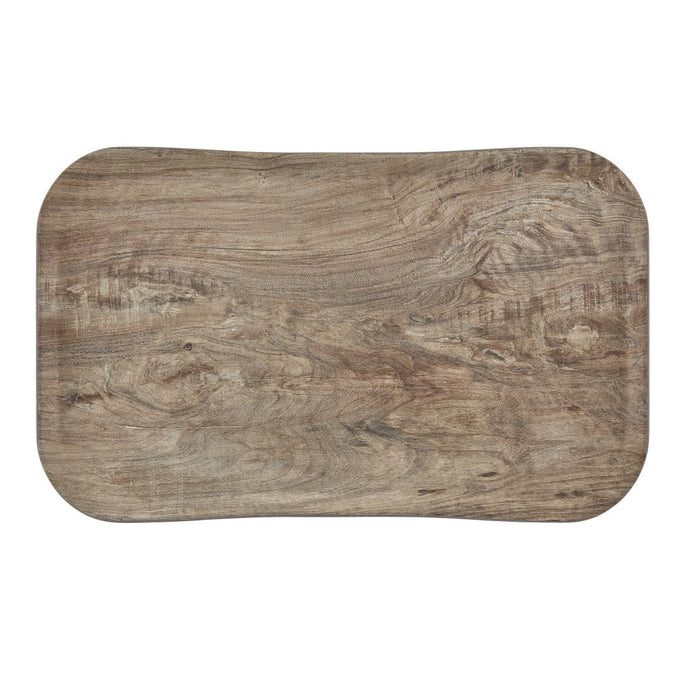 Plateau rectangulaire polyester aspect bois Century 32 × 53 cm olivier clair - Cambro