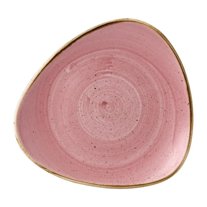 Assiettes triangulaires Stonecast Petal Pink 229 mm (lot de 12) - Churchill