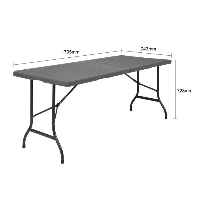 Table pliante rectangulaire effet rotin 1829 mm - Bolero