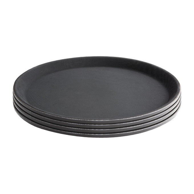 Plateau antidérapant en fibre de verre Kristallon rond noir 356 mm - Olympia