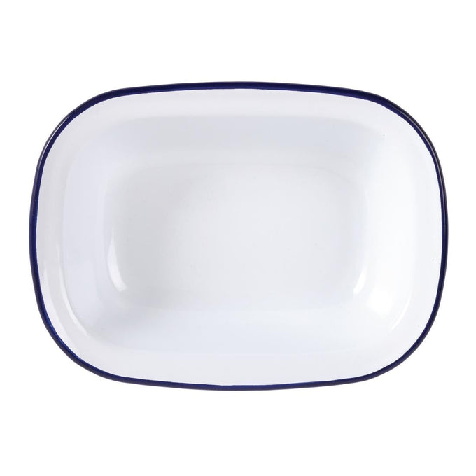 Plats de service rectangulaires acier émaillé 280 × 190 mm (lot de 6) - Olympia