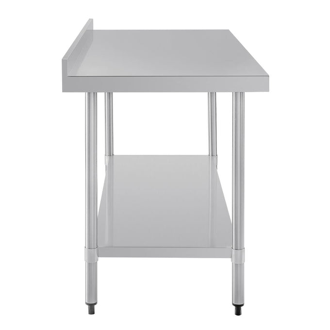 Table de préparation avec rebord en acier inoxydable 1500 × 600 mm - Vogue