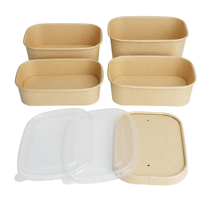Couvercles en PET pour barquettes rectangulaires (lot de 300) - Fiesta Recyclable