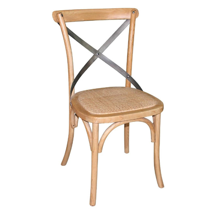 Chaises en bois patiné avec dossier croisé naturel (lot de 2) - Bolero